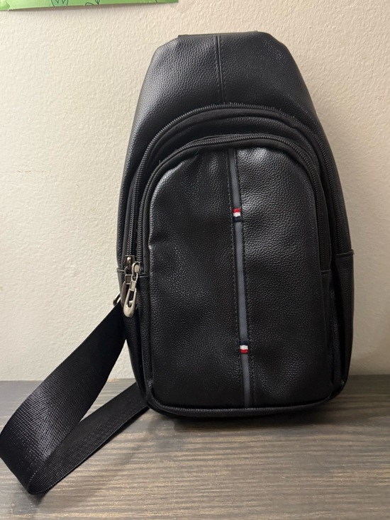 Handbags - Black Unisex Crossbody Sling Bag 2 Pocket